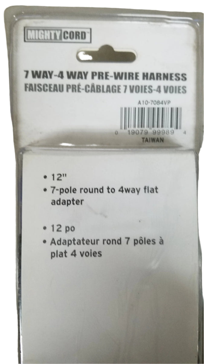 Mighty Cord Trailer Connector Adapter 4Way Flat to 7Way RV Style