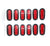 12- 6" LED Light Oval Stop Turn Tail Red Red 7 Diode Grommet Trailer Truck RV (J-67-R-LOTOF12)