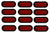 12 x 6" LED Light Oval Stop Turn Tail Red Red Grommet Trailer Truck RV (J-66-RK-LOTOF12)