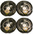 Four - DEXTER Electric Brake Nev-R-Adjust 12" inch Backing Plate (23-458-459-2X)