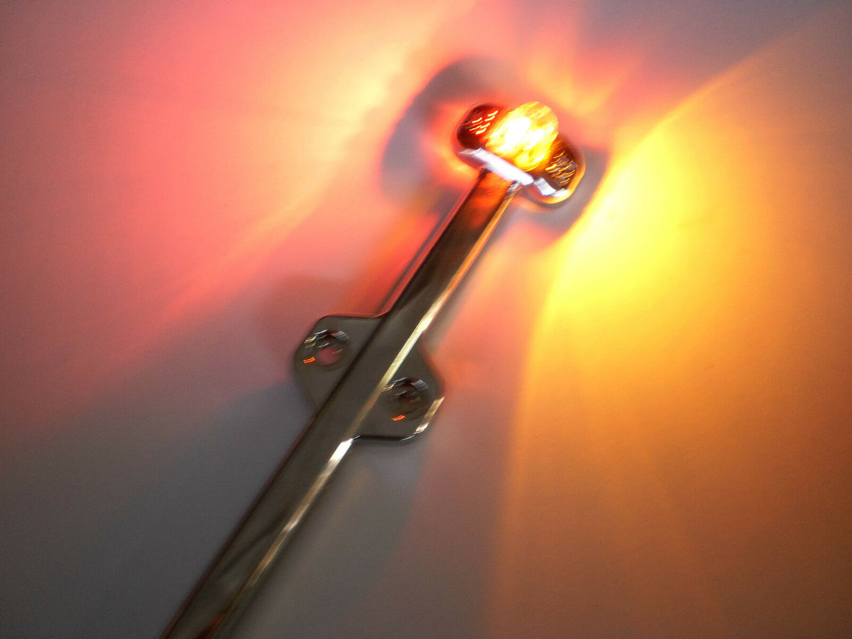 Tecniq Red/Amber Trailer fender marker light chrome LED