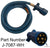 7 Way Molded 8' Trailer Wire Light Plug Cord Brass Connectors RV Blade Camper (J-7087-WH)