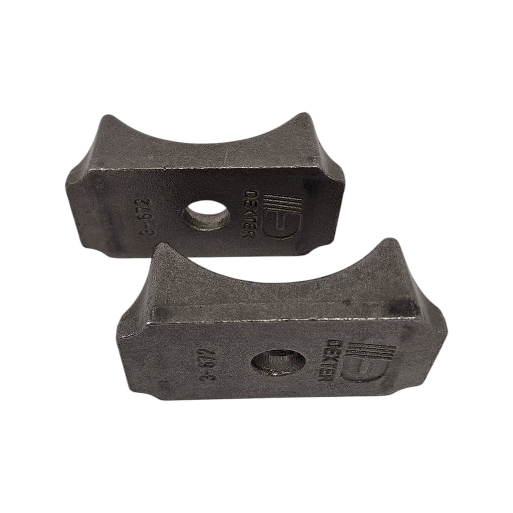 Pair (2) of Spring Perch, Dexter, 3.5" Round Tube, Fits 8K 3.5" Tube Axles, (003-672-00LOTOF2)