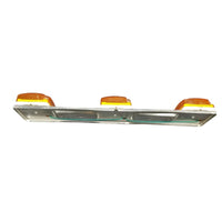 Wesbar Identification Bar Amber 3 Light Bar Zinc Plated Metal Bracket Trailer Truck RV (003301)