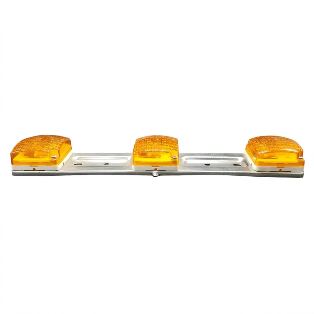 Wesbar Identification Bar Amber 3 Light Bar Zinc Plated Metal Bracket Trailer Truck RV (003301)
