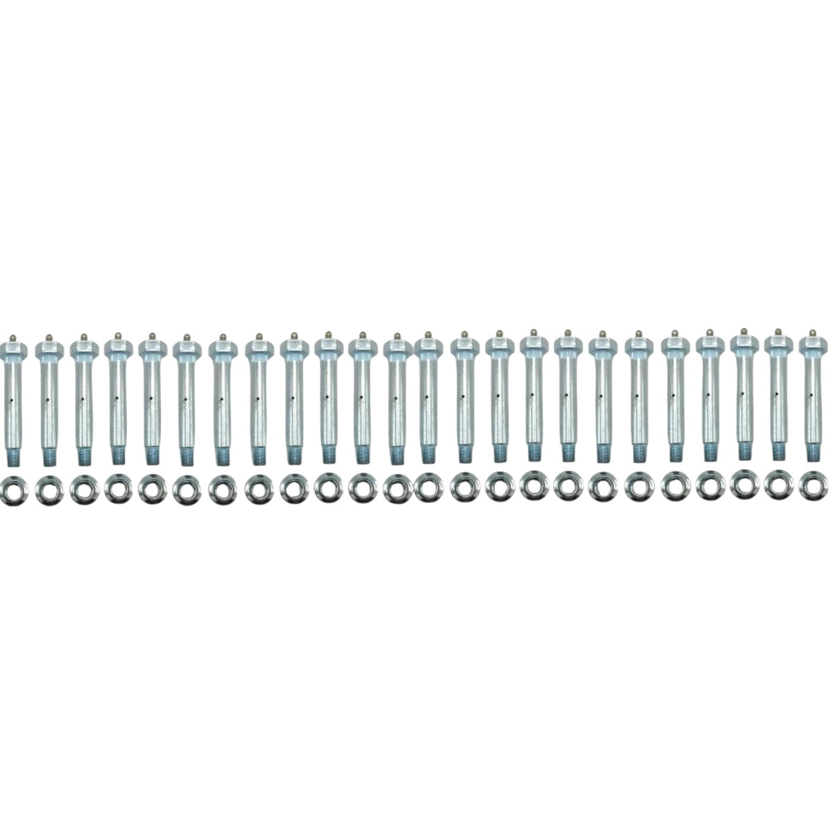 24 - Pack 9/16" x 3.40" Trailer Shackle Zerk Bolts w/ Nuts | 7/16"-20 Shoulder, Zinc Plated (007-236-05-LOTOF24)