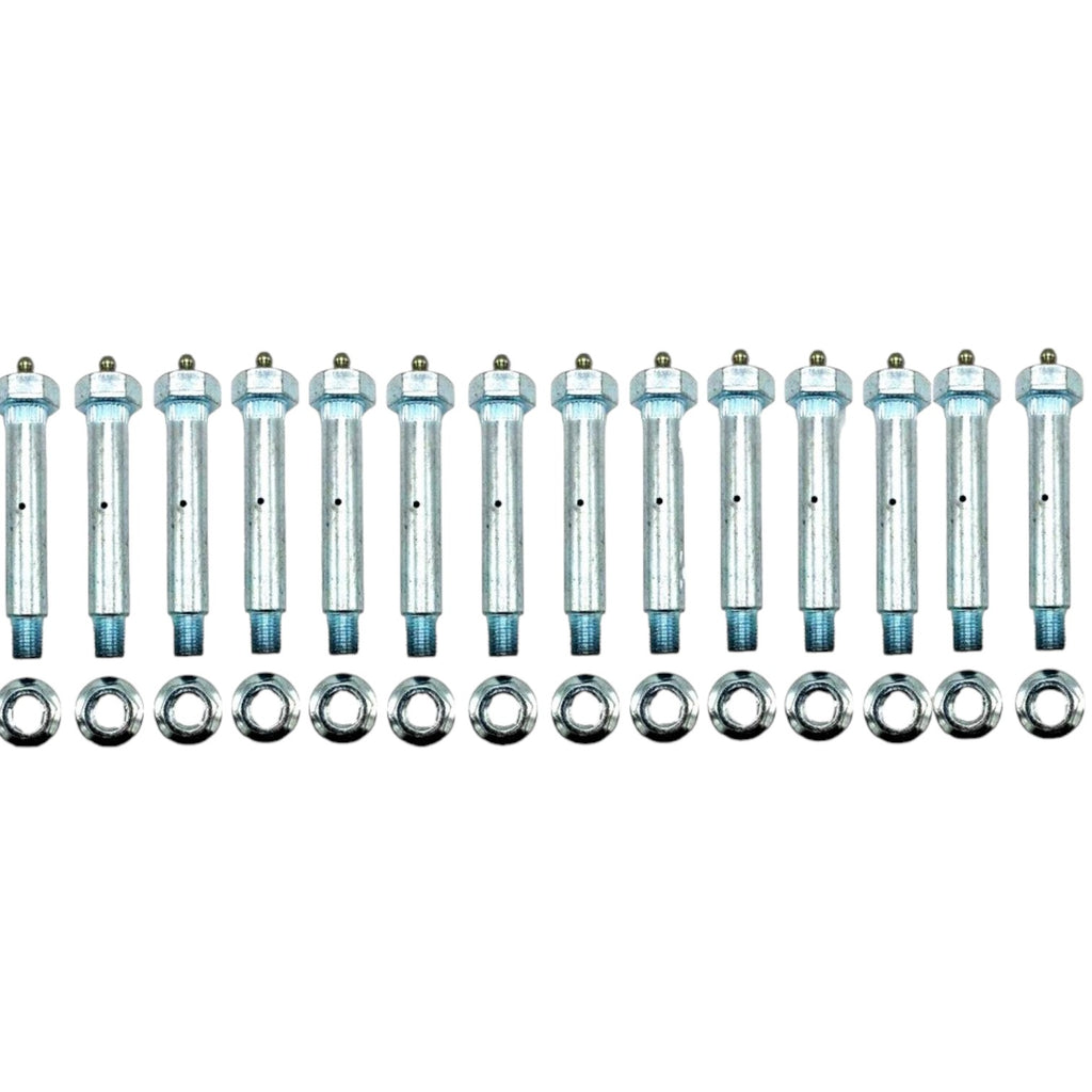 14 - Pack 9/16" x 3.40" Trailer Shackle Zerk Bolts w/ Nuts | 7/16"-20 Shoulder, Zinc Plated (007-236-05-LOTOF14)
