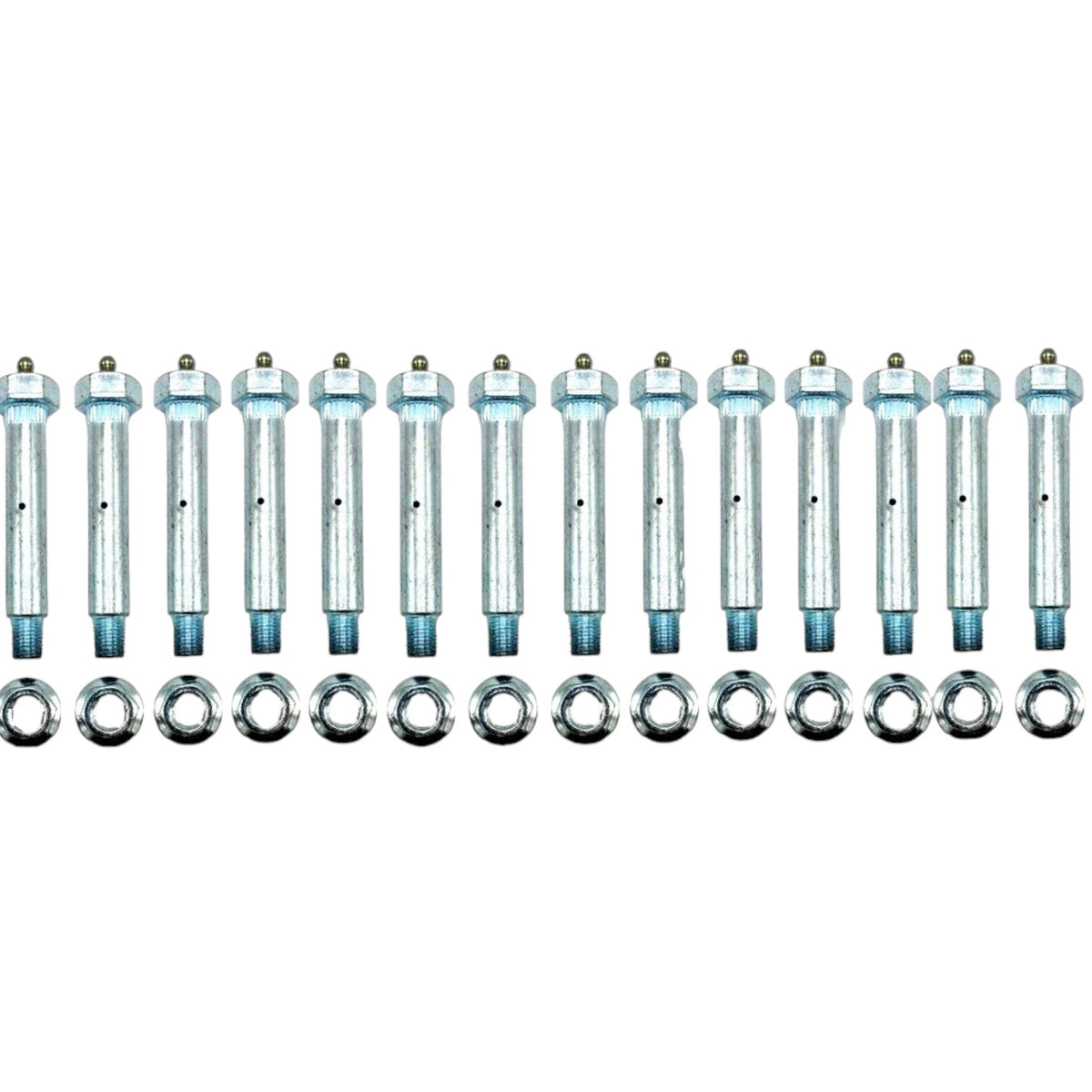 14 - Pack 9/16" x 3.40" Trailer Shackle Zerk Bolts w/ Nuts | 7/16"-20 Shoulder, Zinc Plated (007-236-05-LOTOF14)