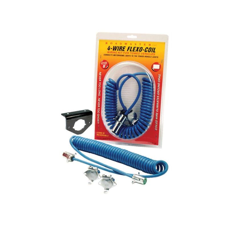 Roadmaster RM-164 Hybrid Flexo-Coil 7-Way to 6-Way Power Cord – Blue – 8' (RM-164)