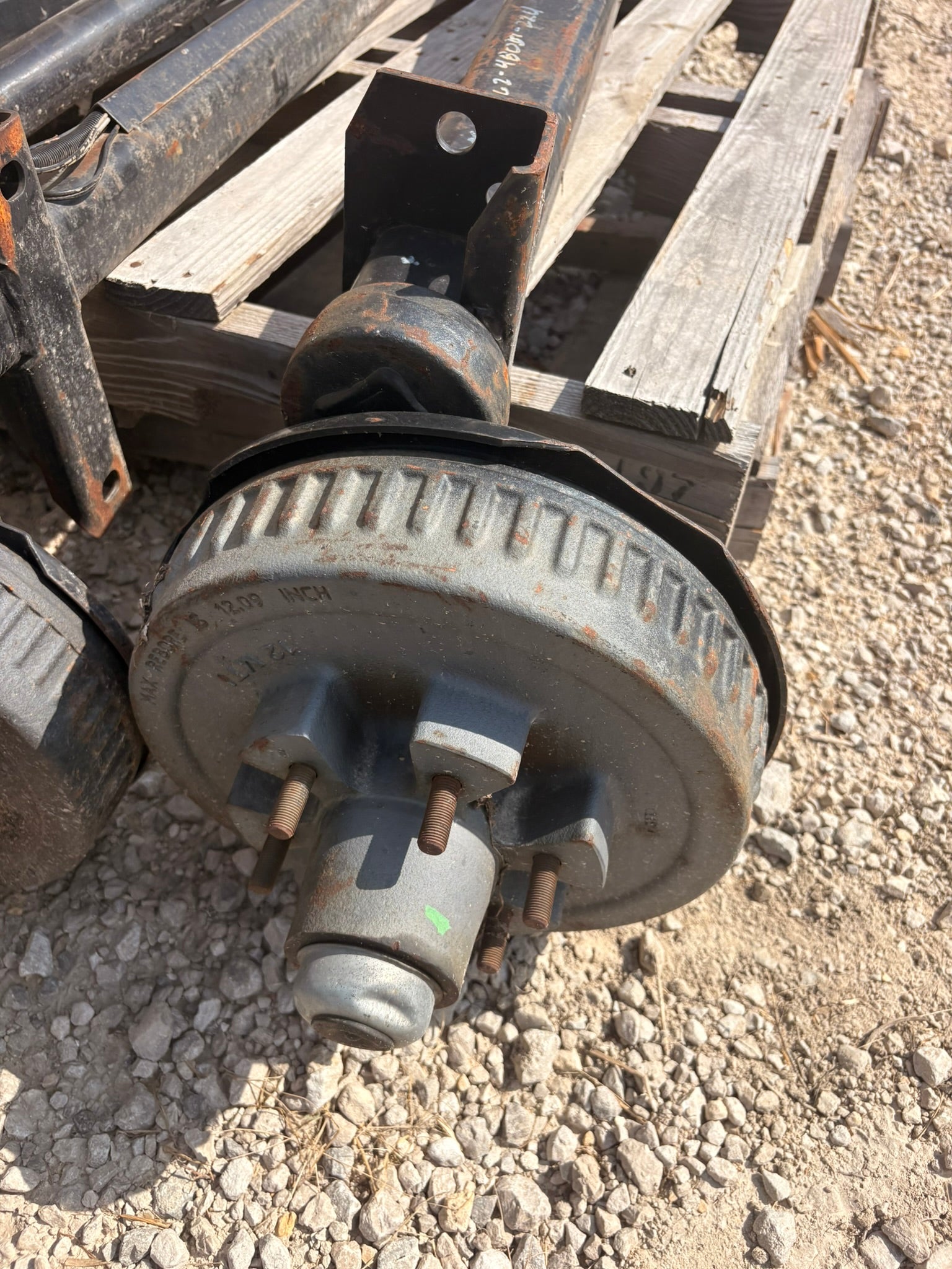NEW Lippert 3,500 lb Trailer Axle – 76" Hub Face – 57" Spring Center – Bottom Mount – Electric Brakes – 5 on 4.5 – EZ Lube