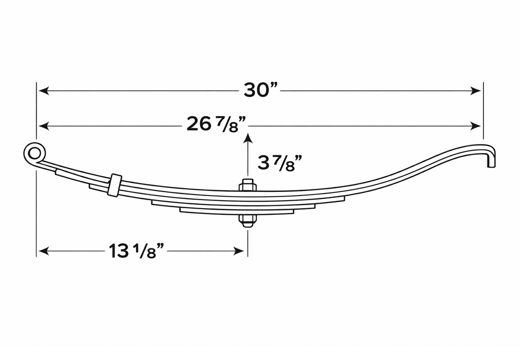 072-010-02 Leaf Spring Dimension Diagram Showing A B C D Measurements
