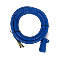 7 Way Trailer End Molded Plug w/ 12 feet of 7 Jacketed Wires RV Double Contact (J-7127-WH)