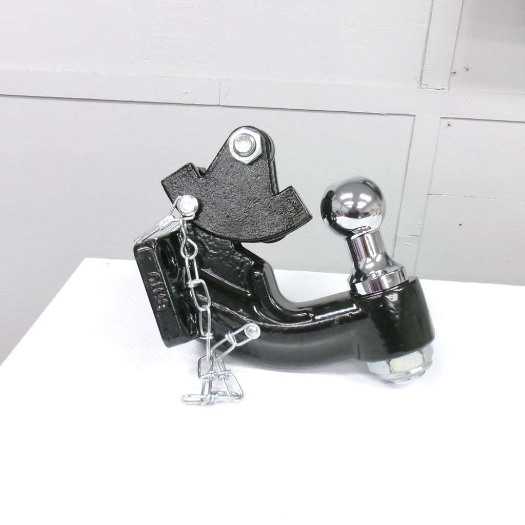 10 Ton Hook Trailer Pintle Combo Hitch with Mounting Kit - 2 Inch Ball - BH10 Series (10052)