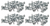 #10 Head 3/4" Truss Octa Drive T-3 Bit NON Self Tapping Cargo Screw Plated G2 Stainless Steel (1034TOA-G2-LOTOF100)