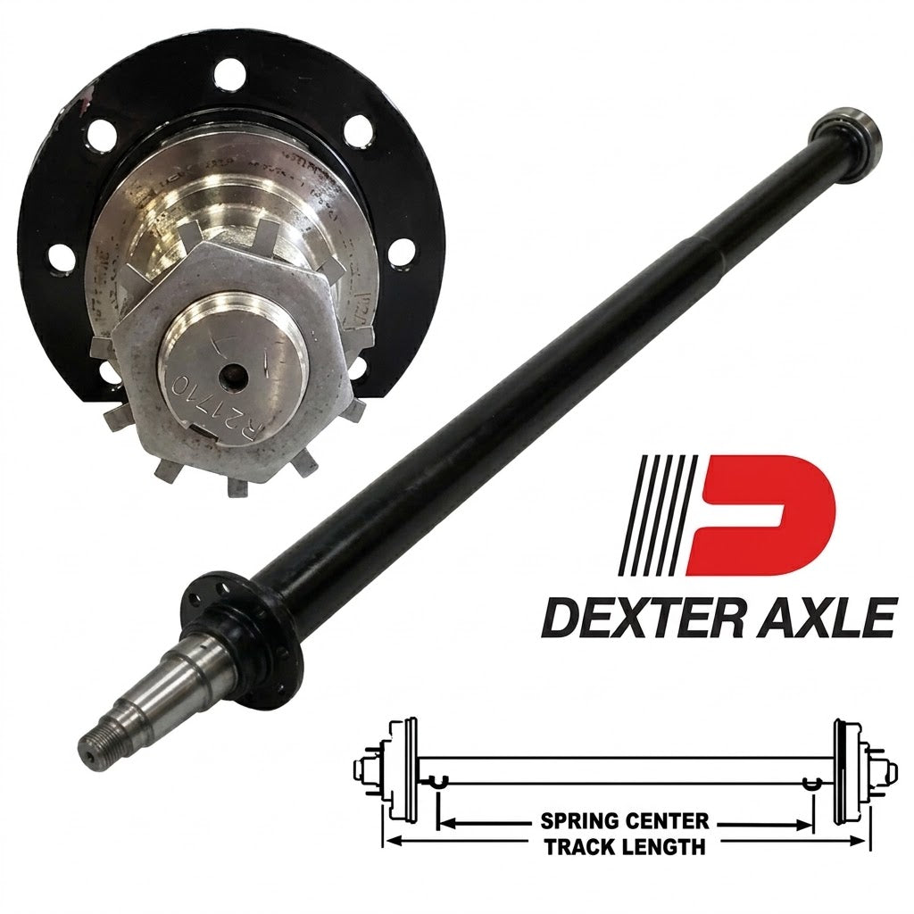 Dexter Trailer Axle 10,000# General Duty Bare Beam 74" Hub Face 74.5" Track Width 5" Tube Straight New Style (After 09) D100G Uses 9-123 / 8-430 (10KGD-AF09-74-5)