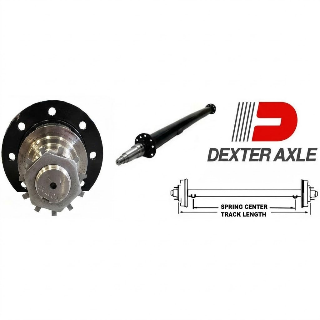 Dexter Trailer Axle 10,000# General Duty Bare Beam 71.5" Hub Face 72" Track Width 5" Tube Straight Old Style (Before 09) D100G Uses 9-44 / 8-288 (10KGD-BF09-715-5-KIT)