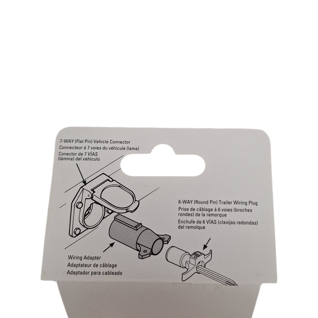 Tow Ready 7-Way Flat Pin to 6-Way Round Adapter w/ 80 dB Backup Alarm (118706)
