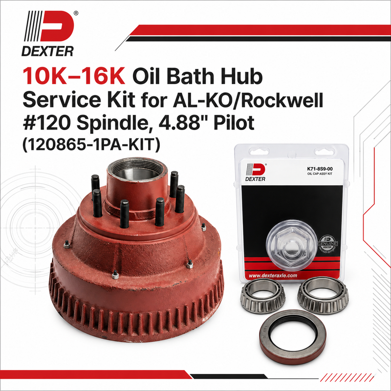 10K–16K Oil Bath Hub Service Kit for AL-KO/Rockwell #120 Spindle, 4.88" Pilot (120865-1PA-KIT)