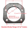 8x6.5 Brake Kit 12x2 Manual Adjust Electric Backing Plates with Flanges (92865-B-IMP-F-KIT)