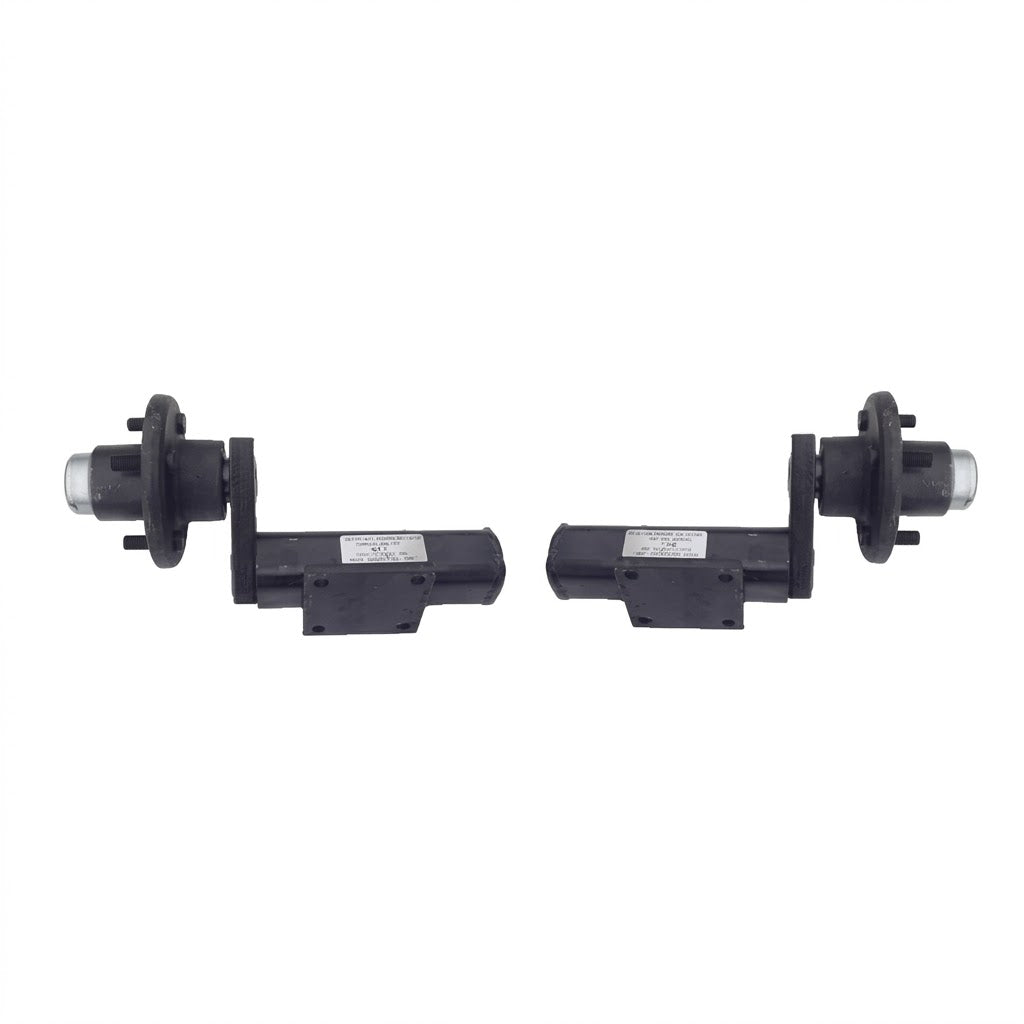 Pair of 250 lb Rubber Torsion Trailer Axles – 4 on 4 Hub – Left & Right Set (1449545 + 1449546 4 Lug)