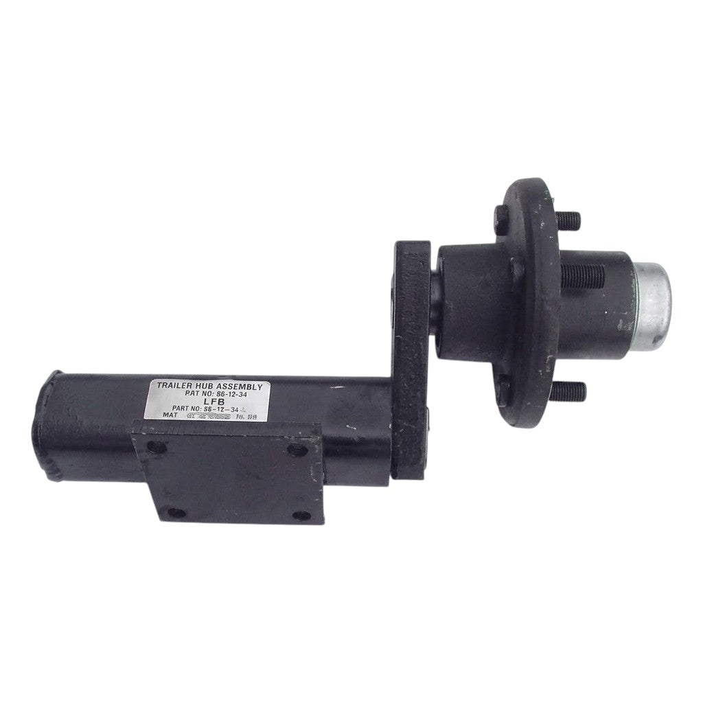250 lb Torsion Half Axle (Left Driver Side) 5 on 4.5" Hub - 45° Down for Motorcycle Trailers (1449546)