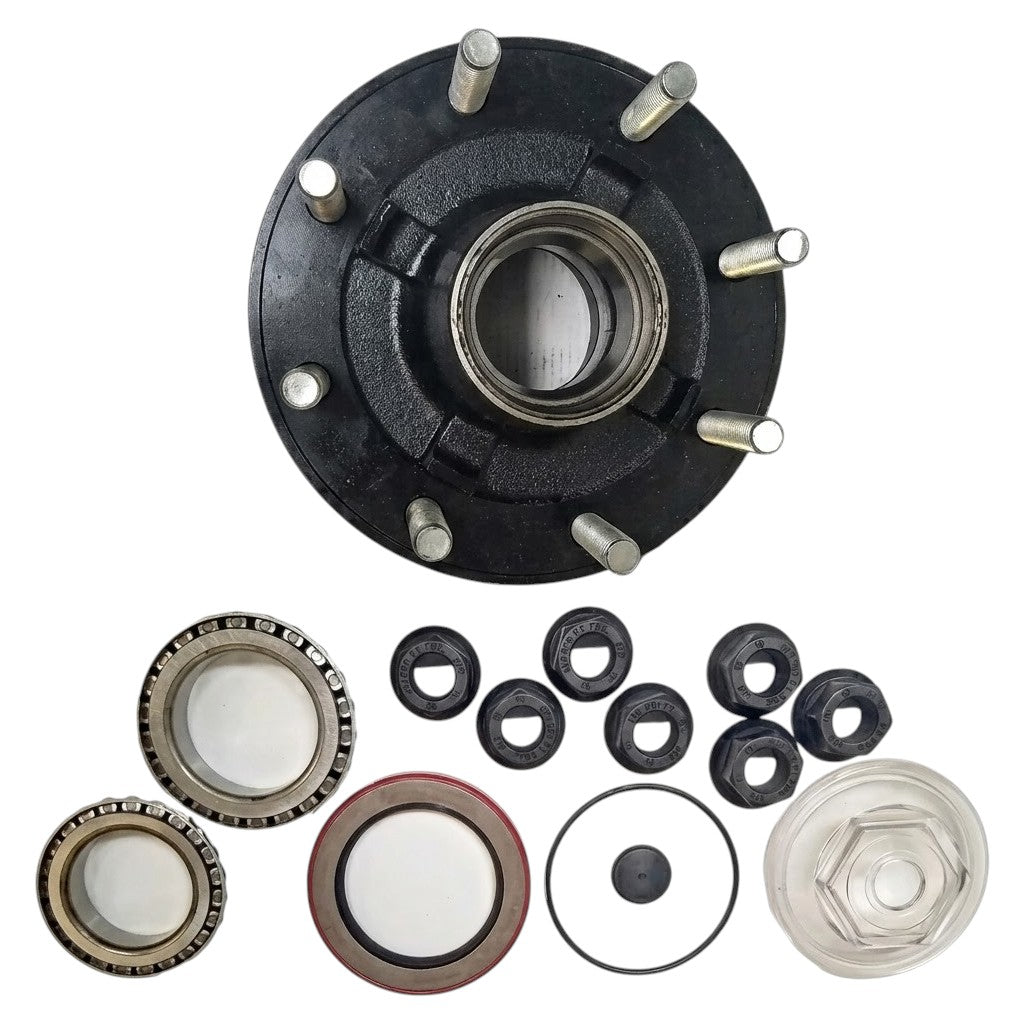 Dexter 15K Hub Kit D150 Axle 8 Lug X 275mm Trailer Axle fits 9-28 Drum 8-401 Hub (008-401-05-CAP-KIT)