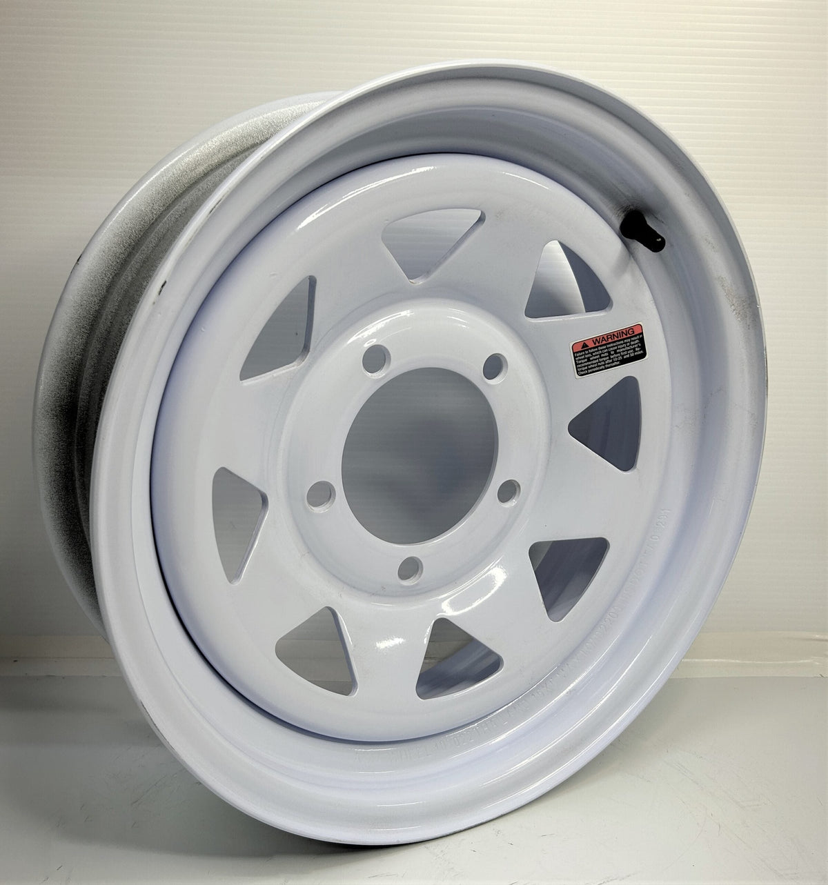 15x5 – 5 on 5.5 – White Steel Spoke – Trailer Wheel