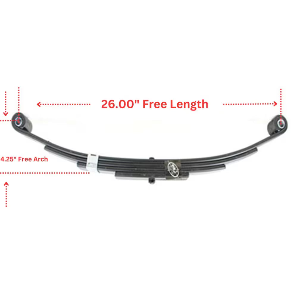 TruRyde DE-AWS4 26" Double-Eye Trailer Leaf Spring 4-Leaf 2,000 lb