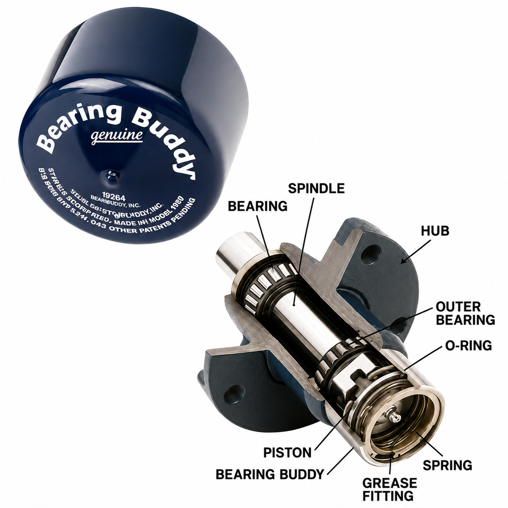Two 1.98" Bearing Buddy Protector Bras – Grease Cover Caps (19B)