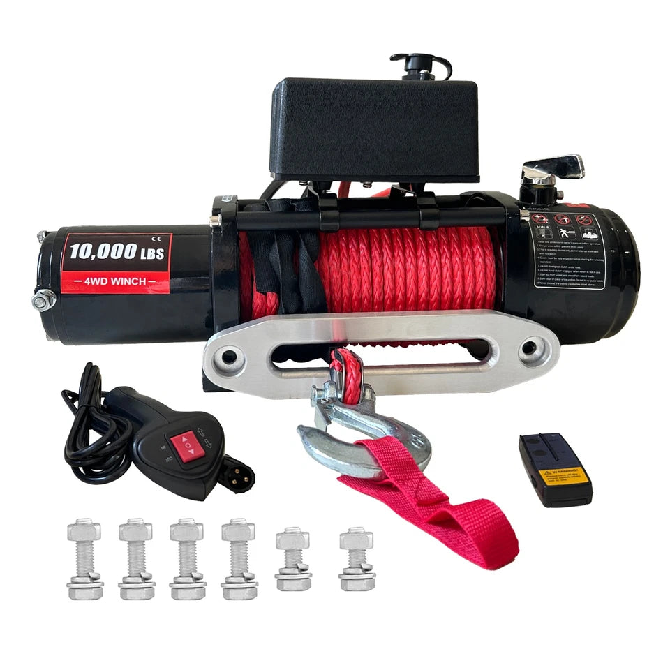 Carry-On Trailer 10,000 lb 12V Electric Winch with Synthetic Rope & Wireless Remote