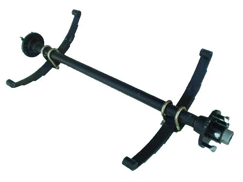 Complete 2000# Trailer Idler Axle, 5 lug, 60" spring center 76" hub face (2000-76-COMPLETE)