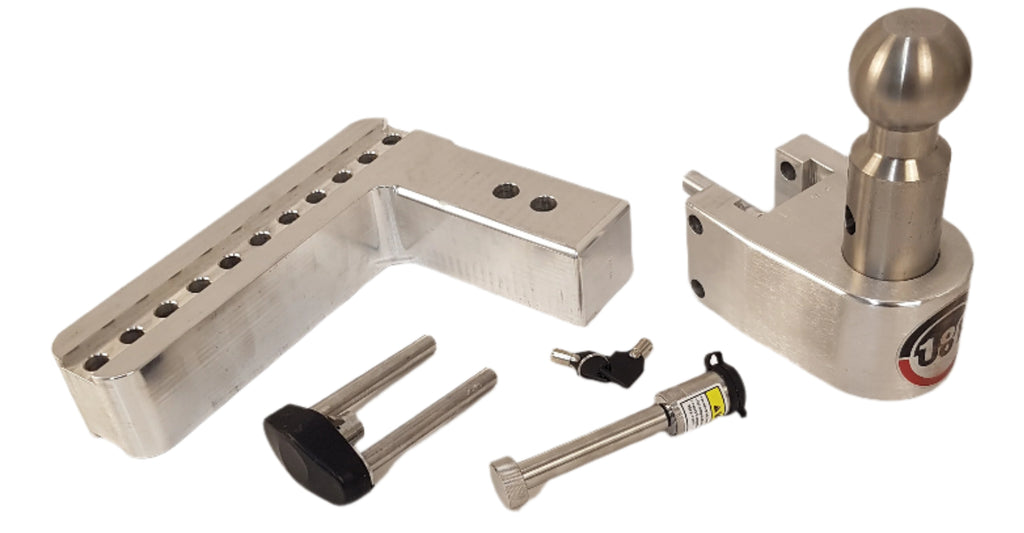 Weigh Safe Aluminum 180 Ball Mount fit 2.5" Receiver 8" Drop 9" Rise 14.5k Rated (LTB8-2.5-KA)