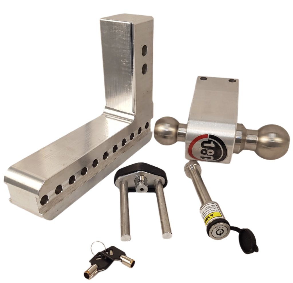 Weigh Safe Aluminum 180 Ball Mount fit 2.5" Receiver 8" Drop 9" Rise 14.5k Rated (LTB8-2.5-KA)