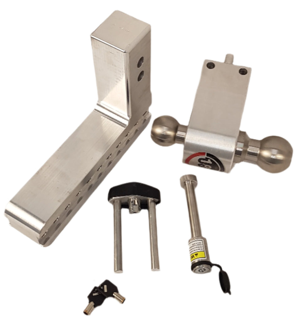 Weigh Safe Aluminum 180 Ball Mount fit 2.5" Receiver 8" Drop 9" Rise 14.5k Rated (LTB8-2.5-KA)