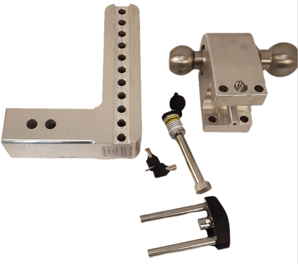 Weigh Safe Aluminum 180 Ball Mount fit 2.5" Receiver 8" Drop 9" Rise 14.5k Rated (LTB8-2.5-KA)