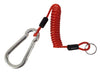 4' Long Coiled Rubber Breakaway Cable w/Carabiner Connector Trailer (BRK-CBL)