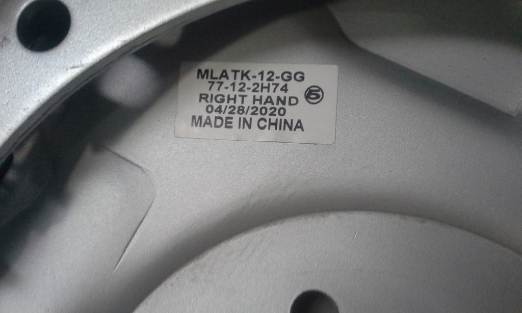 Pair, 12x2 Hydraulic brake, free backing, Dacromet Coated (77-12H-73+77-12H-74)