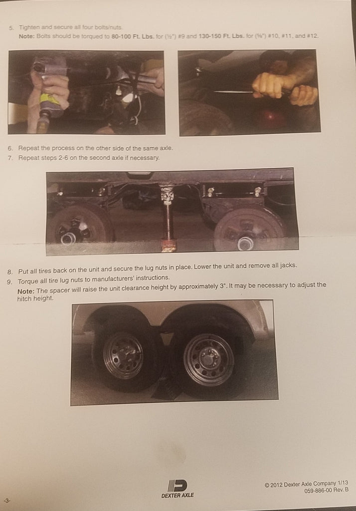 Torflex Lift Kit #10 3500# - Tandem Axle - 2-5/8" Lift Torsion (K71-707-02)