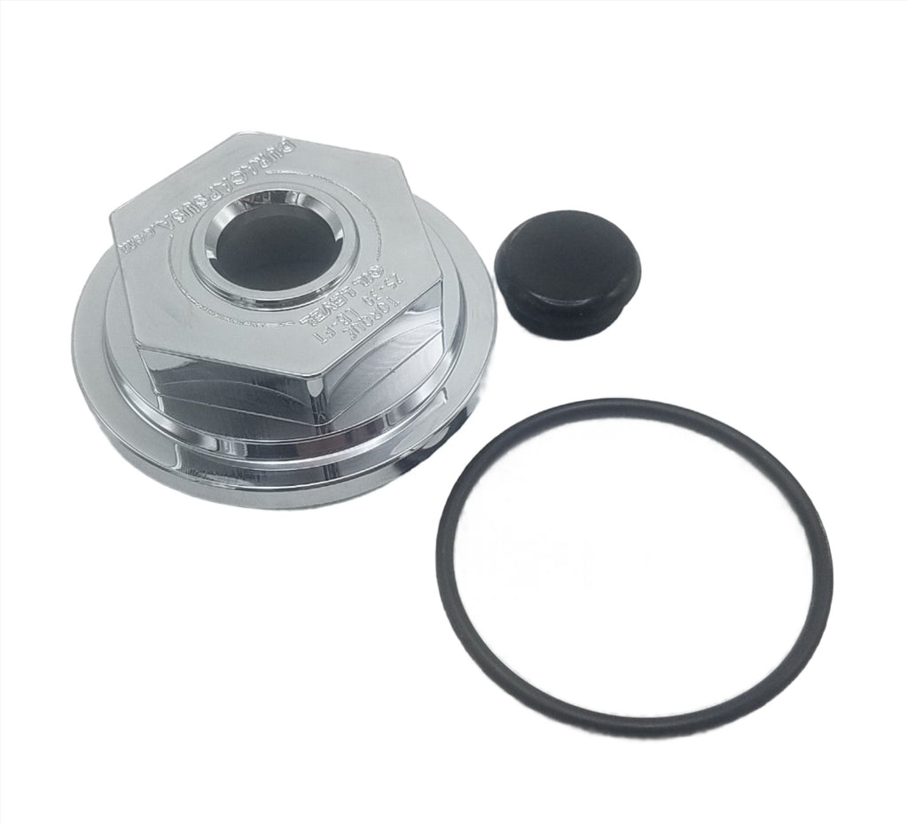 4 Billet Aluminum Machined 2-7/8"-12 OD Oil Bath Caps (21-35 Billet-Chrome-KitX4)