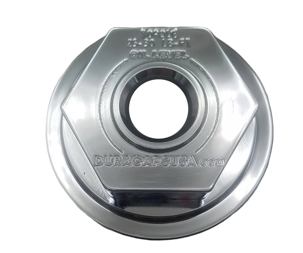 Pair of Billet Aluminum Machined 2-7/8"-12 OD Oil Bath Caps (21-35 Billet-Chrome-KitX2)