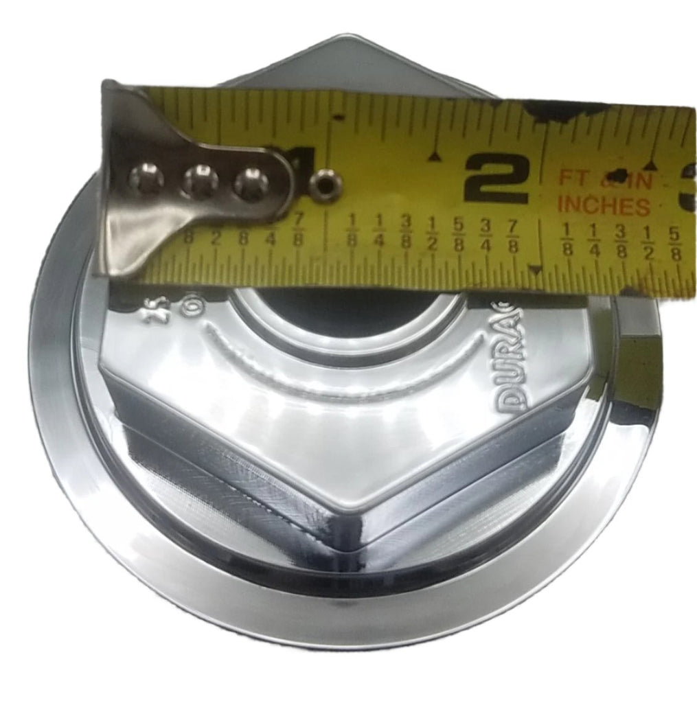 Pair of Billet Aluminum Machined 2-7/8"-12 OD Oil Bath Caps (21-35 Billet-Chrome-KitX2)