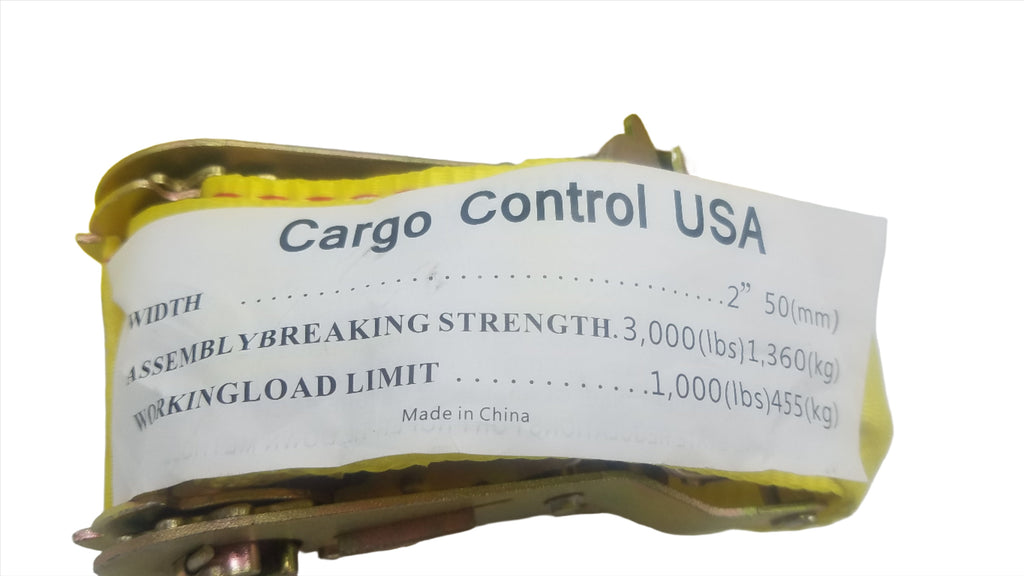 2'x12' Ratchet Straps w/ ETrack Adapter Ends 3000# Break Point Tie Down Straps (312RI)