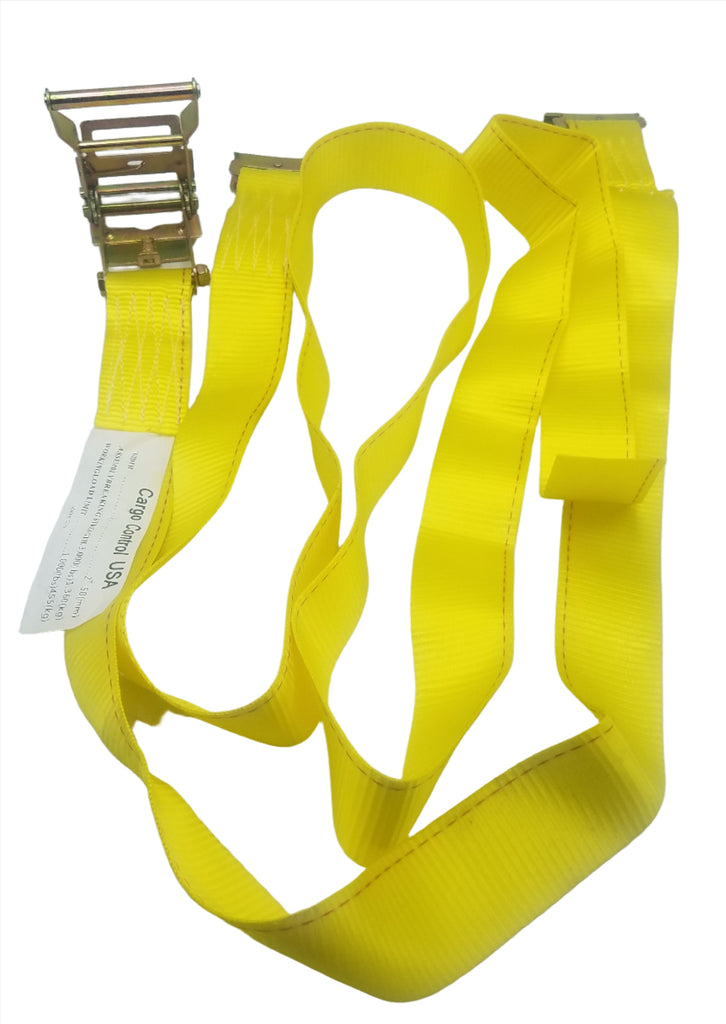 2'x12' Ratchet Straps w/ ETrack Adapter Ends 3000# Break Point Tie Down Straps (312RI)