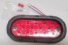 2-Maxxima Low Profile Red LED 6" Oval Stop Brake Tail Light Trailer w/ Grommets (M63350R + M50607-LOTOF2)