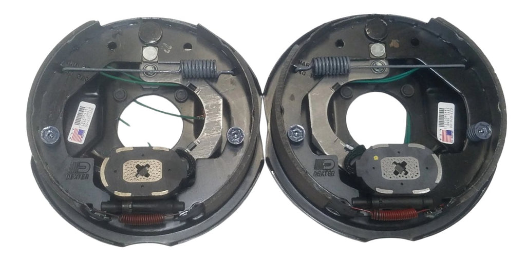 2 x DEXTER 3500# Trailer Axle Brake kit 10"x2.25" Electric Backing plate Complete (23-26 + 23-27)