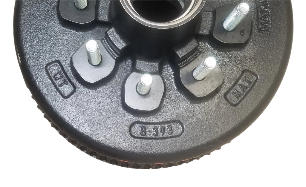 Hub Drum, 7.2K - 8K Narrow, 8 x 6.5, 9/16" Stud, 02475 Bearing, Replaces Dexter 7.2K, 7.5K, D80N, 8-393, With Bearings, Seals, and Oil Caps (99-86580-393-916-KIT)