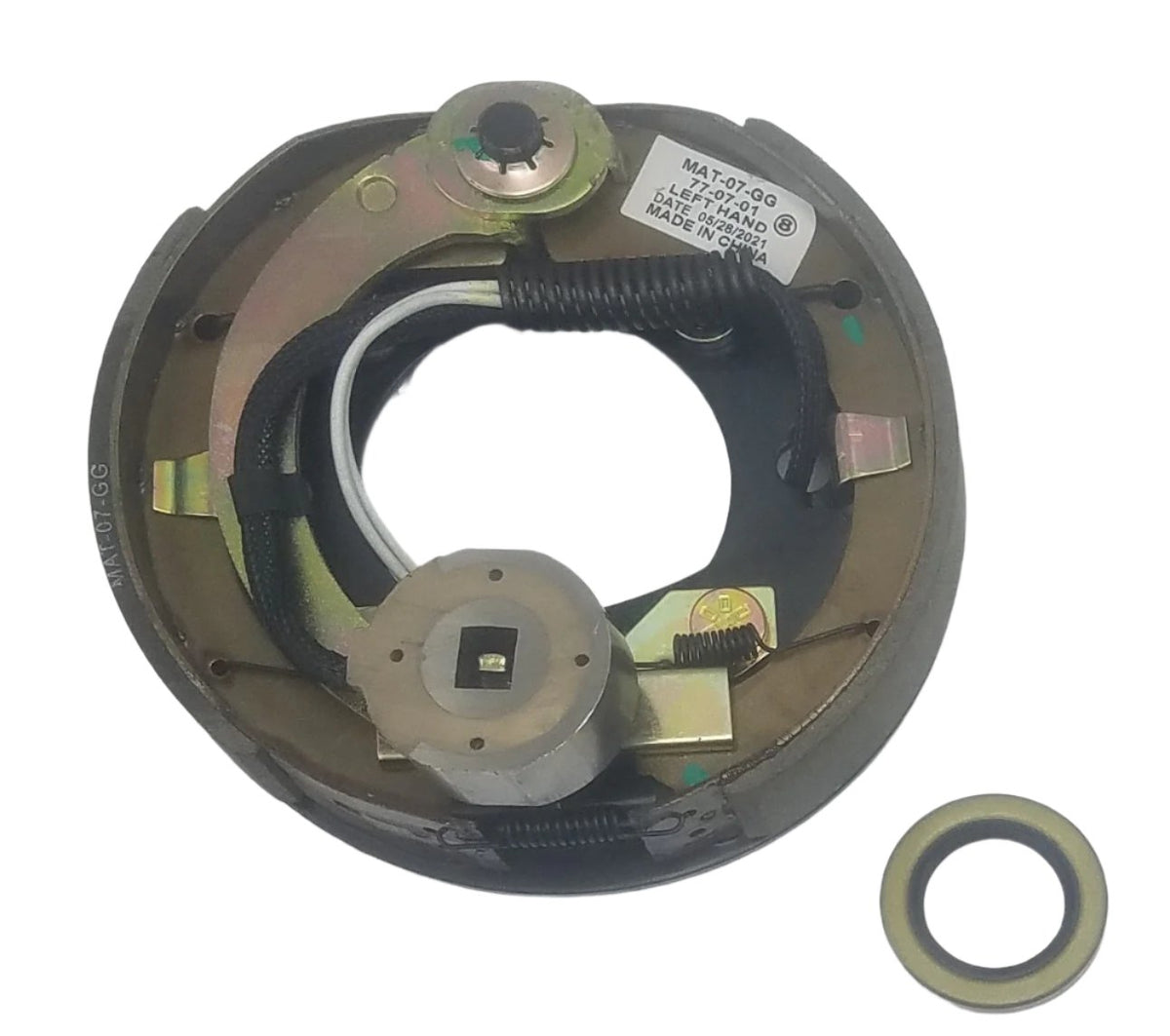 IN STORE PICK UP ONLY - (7EBLH-SEAL-125) 7" Left Side Electric Backing Plate and Seal For 2000# Axles Replaces Dexter 23-47