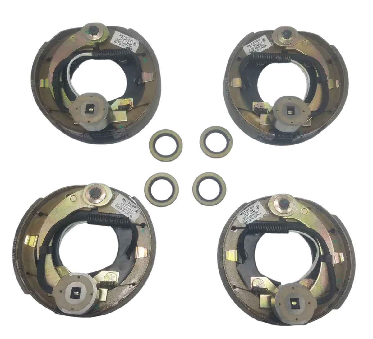 IN STORE PICK UP ONLY - (7EB-2P-SEAL-125) 2 PAIR 7" Electric Backing Plates and Seals For 2000# Axles Replaces Dexter 23-47 and 23-48