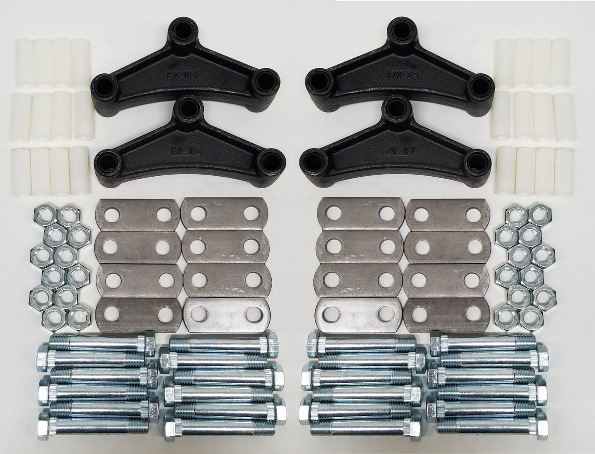 Triple Axle Suspension Rebuild Kit Eq-E1 3" Dry Bolts Nylon Bushing fits Trailer (SRK-3A-SB-SE-2)