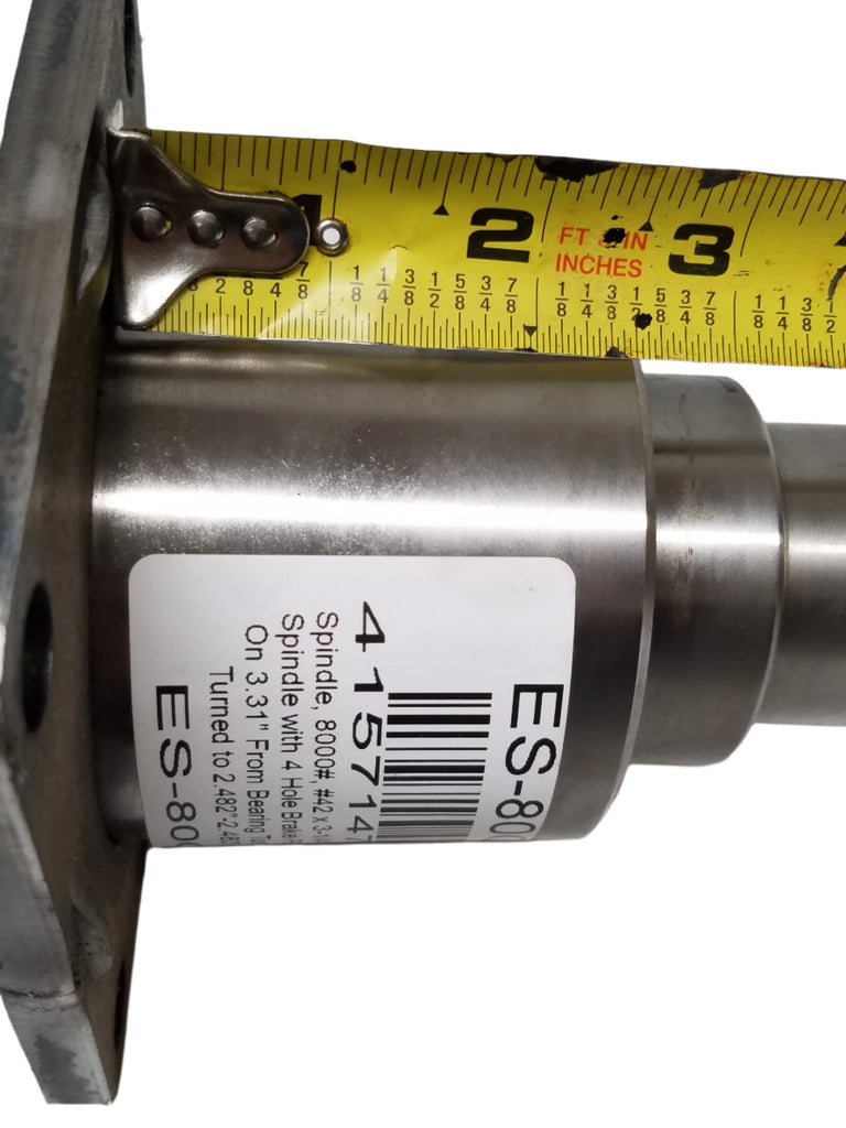 8000# ROCKWELL Trailer Axle #42 Spindle Shaft 8K 4 Hole Brake Flange Torsion 2.48" Shank (ES-80QF)